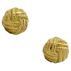 Tiffany & Co. Knot Ball 18 Karat Yellow Gold Stud Estate Earrings