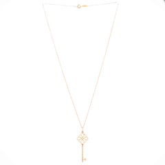 Tiffany & Co. Knot Key Pendant Necklace 18k Rose Gold