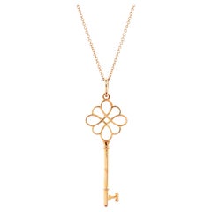 Tiffany & Co. Knot Key Pendant Necklace 18k Rose Gold