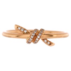 Tiffany & Co. Bague à nœud en or rose 18 carats et diamants