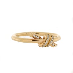 Tiffany & Co. Knotenring aus 18 Karat Gelbgold mit Diamanten
