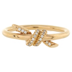 Tiffany & Co. Bague à nœuds en or jaune 18 carats avec diamants
