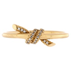 Tiffany & Co. Bague à nœuds en or jaune 18 carats avec diamants