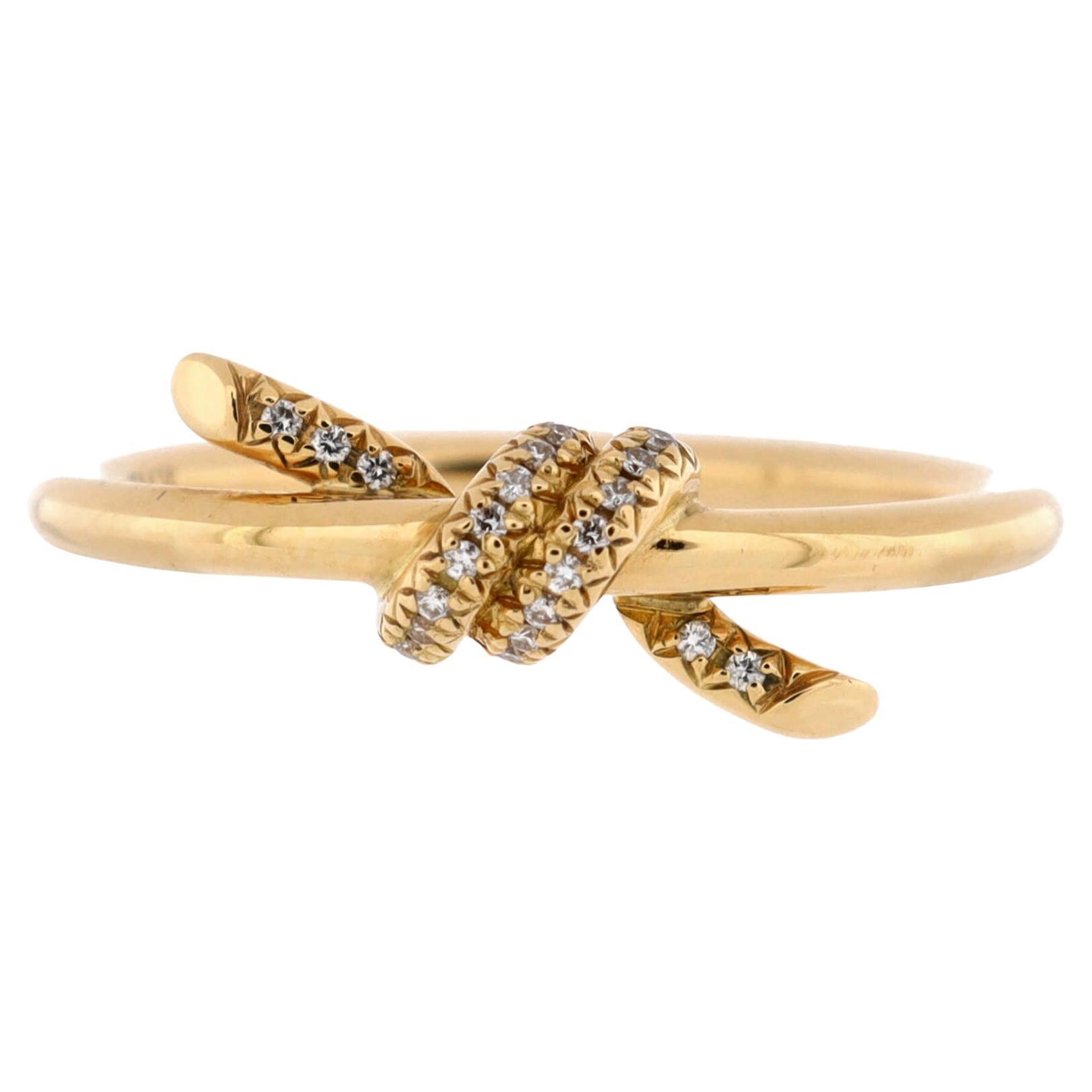 Tiffany & Co. Knot Ring 18K Yellow Gold with Diamonds