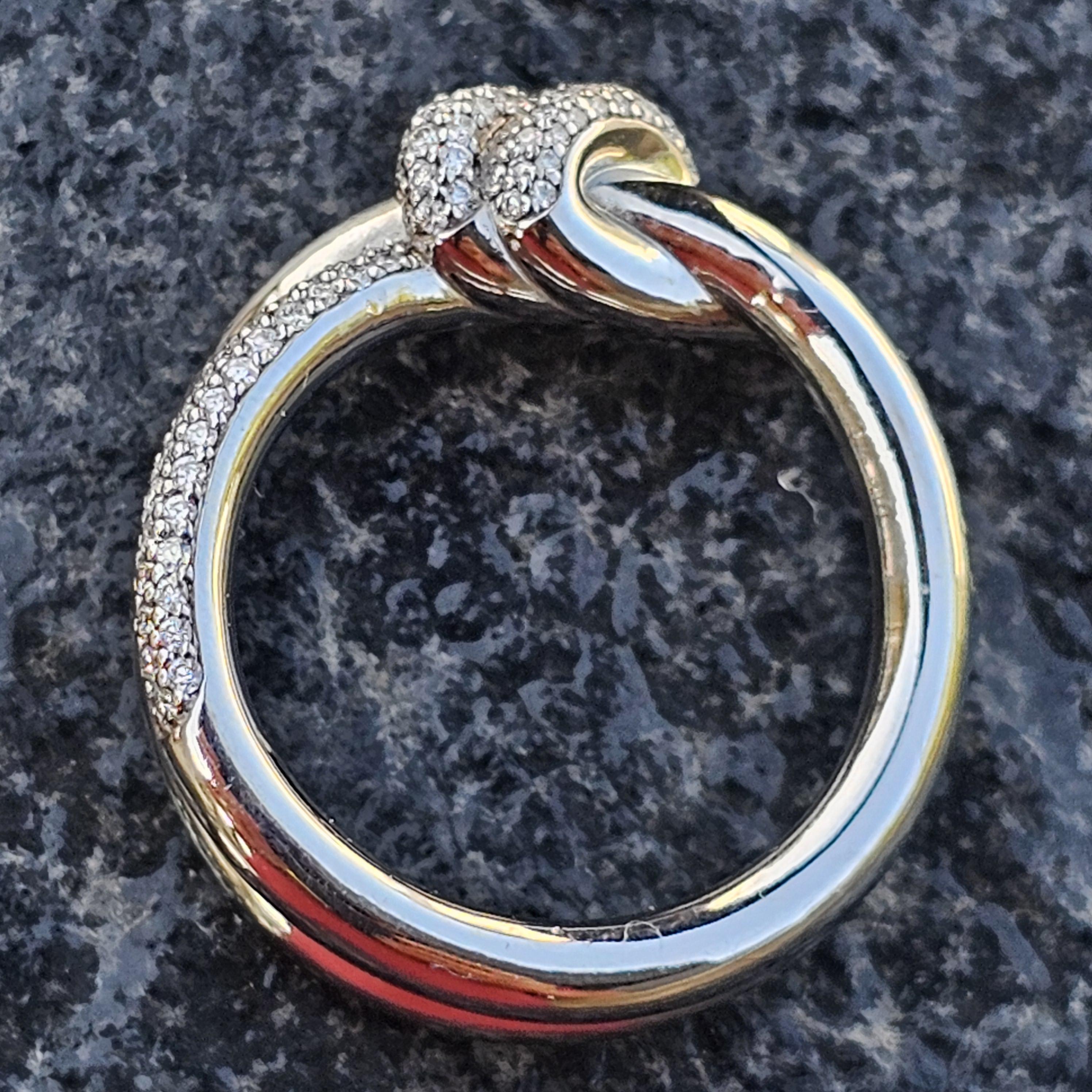 Tiffany & Co. Bague Knot Double Row Diamond 18k White Gold 7500 taille 6.5 Pour femmes en vente