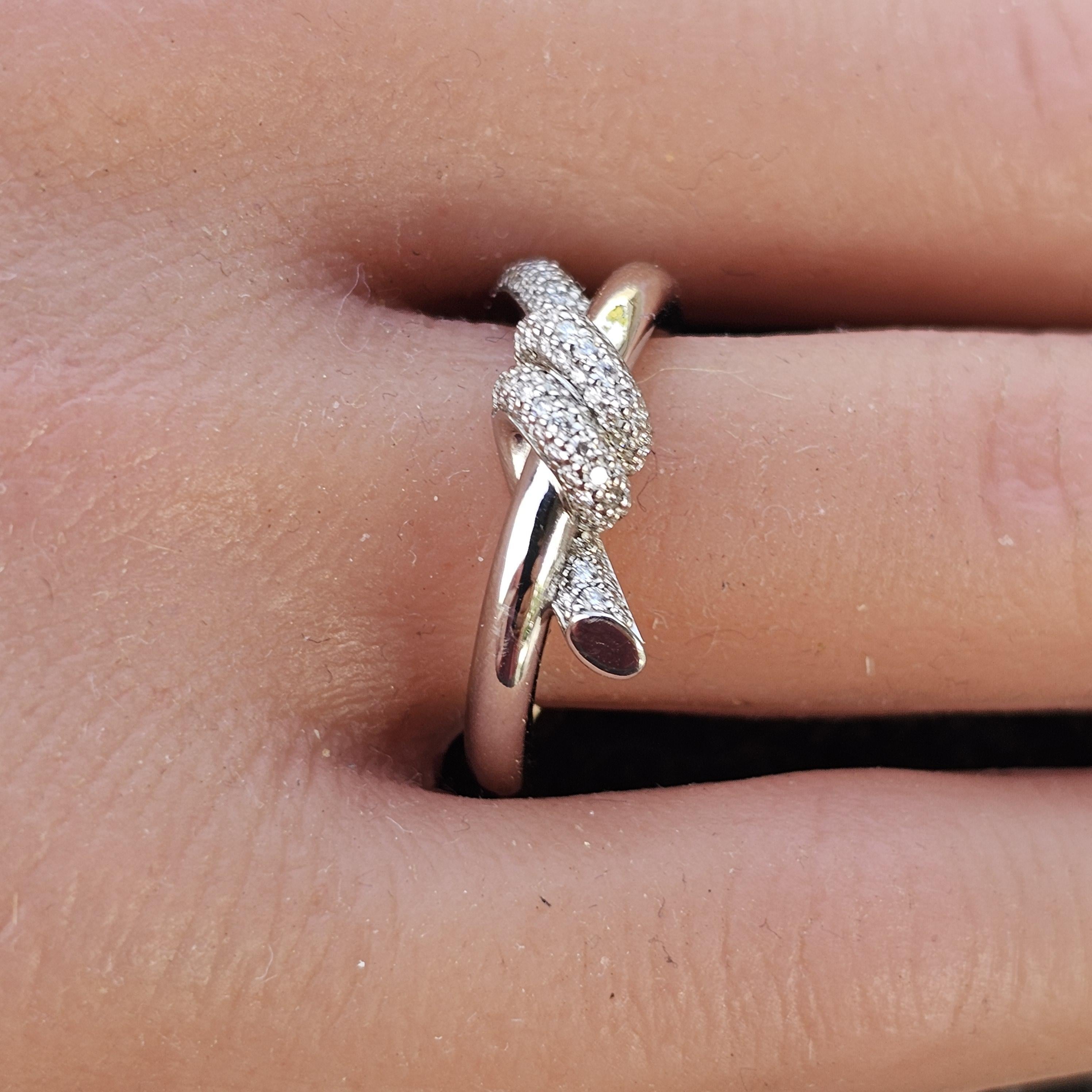 Tiffany & Co. Bague Knot Double Row Diamond 18k White Gold 7500 taille 6.5 en vente 4