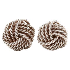 Tiffany & Co. Knotted Stud Earrings, Sterling Silver, Length .38 inches