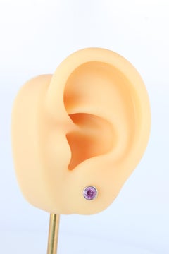 Tiffany & Co Kolor by the Yard Stud Earrings. Platinum Pink Sapphire Studs.
