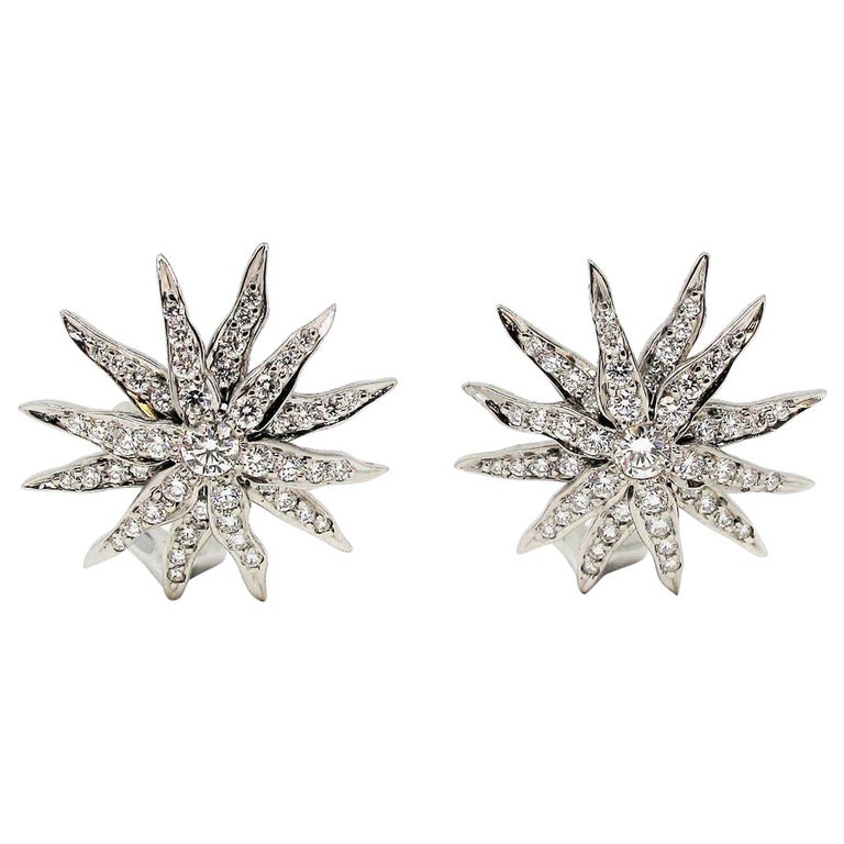 Tiffany and Co. Lace Collection Sunburst Pave Diamond Earrings in ...