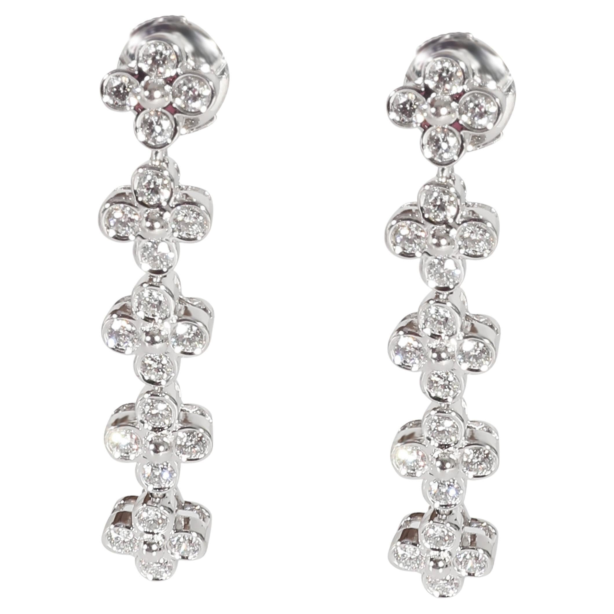 Tiffany & Co. Lace Diamond Long Drop  Earrings in Platinum 0.8 CTW For Sale