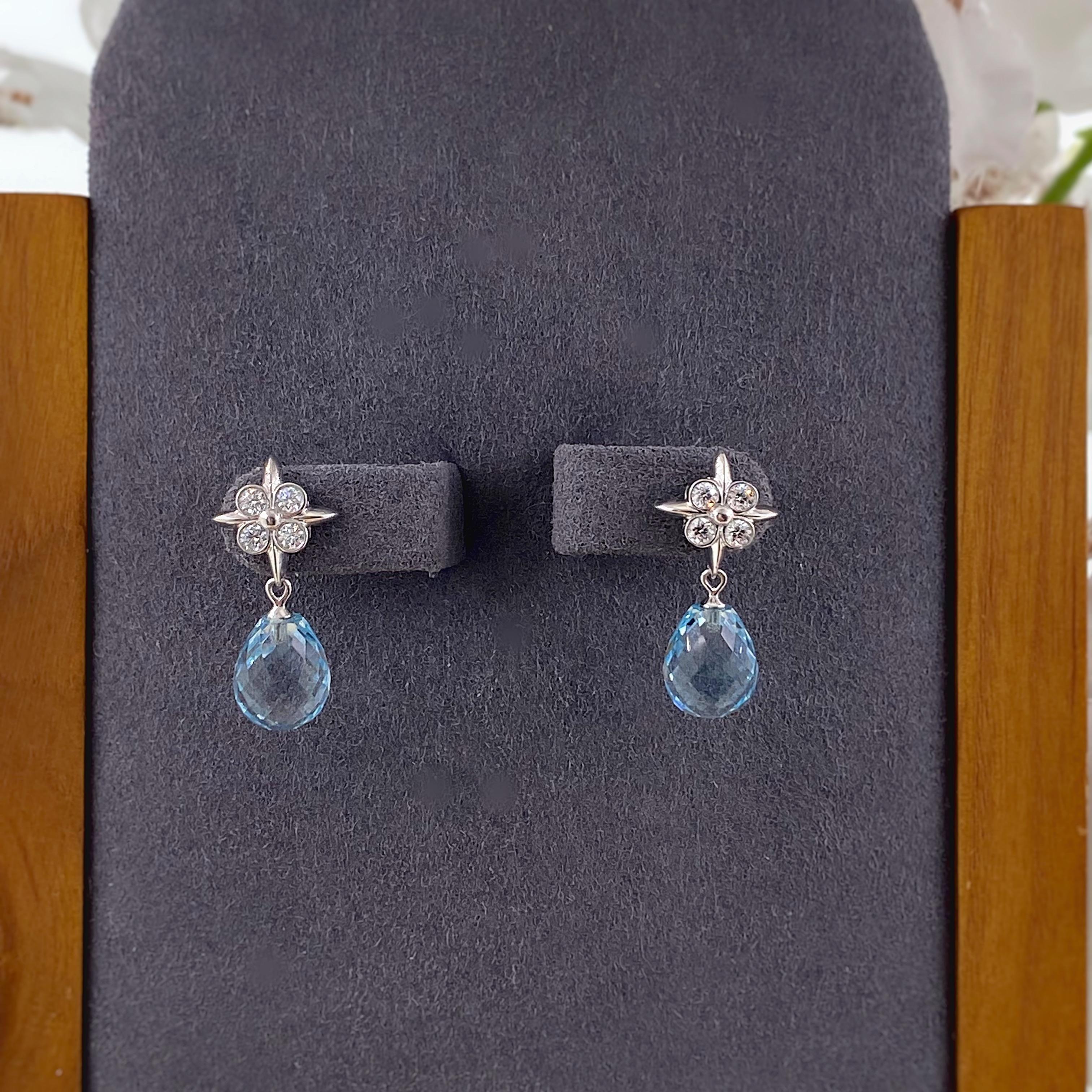 aquamarine briolette earrings