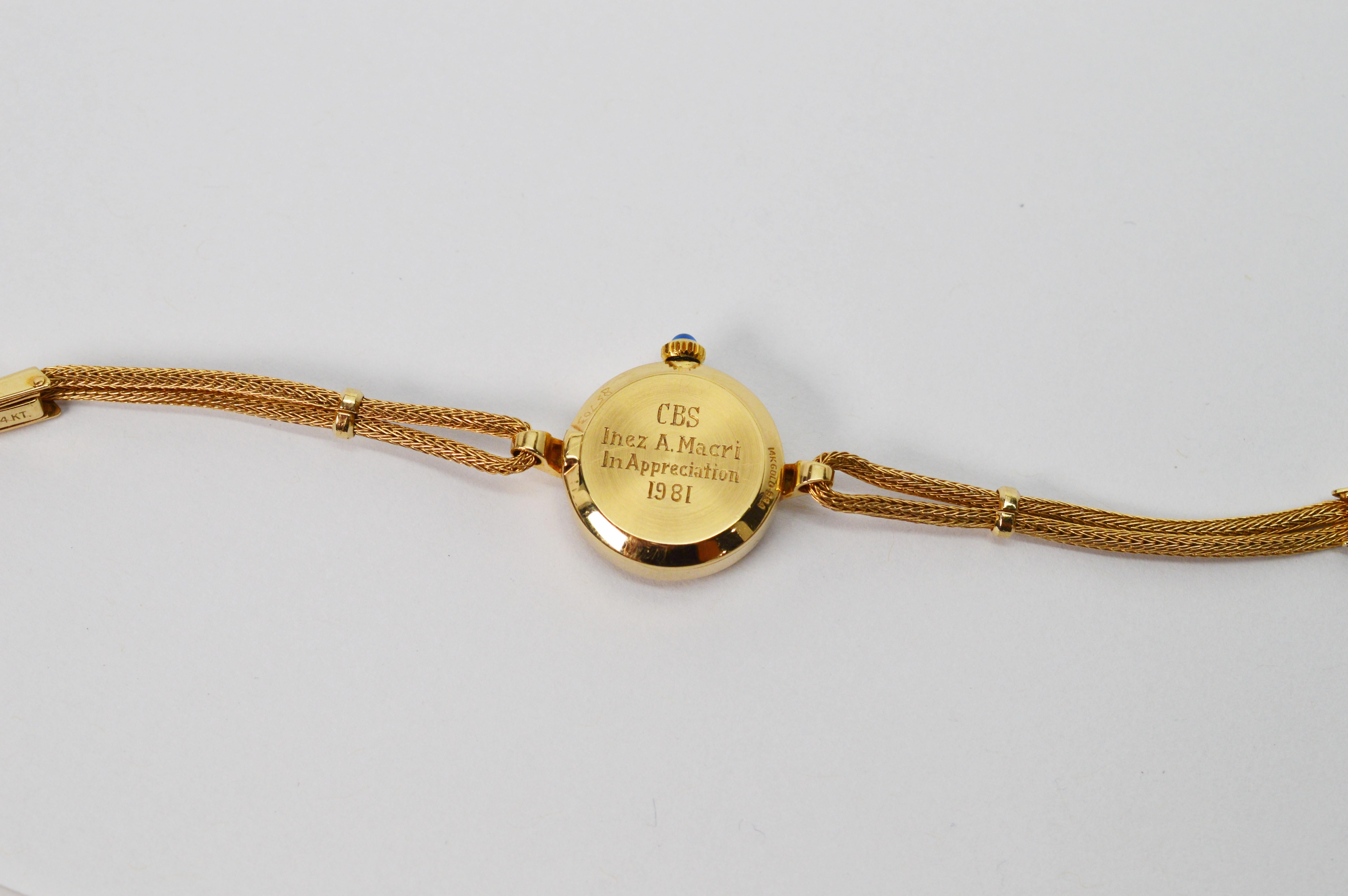 Tiffany & Co. Ladies 14 Karat Yellow Gold Dress Wristwatch 9