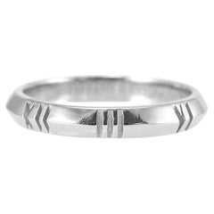 Tiffany & Co. Ladies 18K White Gold Atlas X Closed Narrow Band Ring