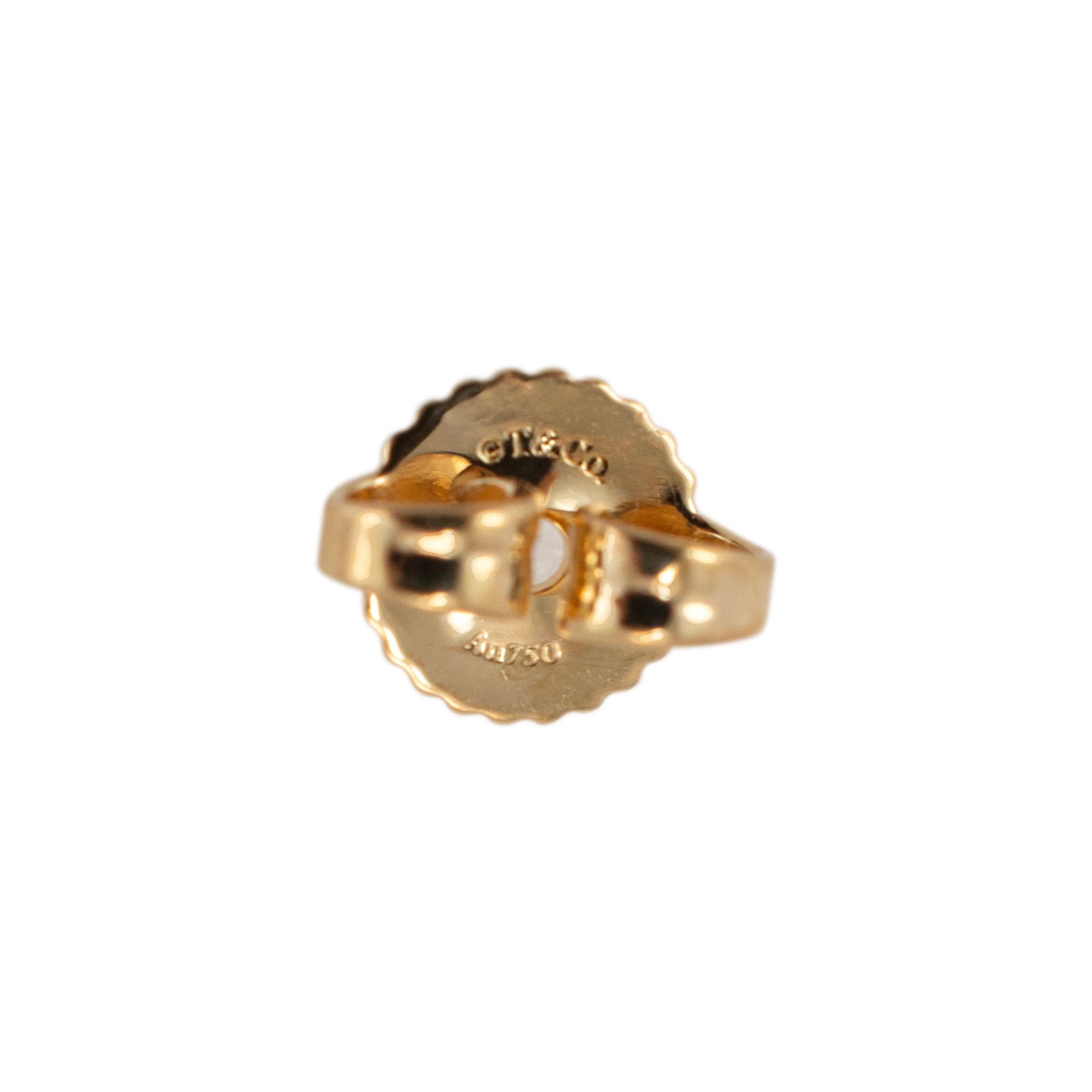 Tiffany & Co. Damen 18 Karat Gelbgold Fleur de Key Bar Diamant-Ohrstecker 1