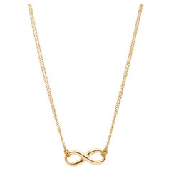 Tiffany & Co. Ladies 18K Yellow Gold Infinity Double Strand Pendant Necklace