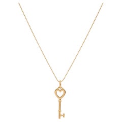 Tiffany & Co. Ladies 18K Yellow Gold Key Heart Pendant Necklace