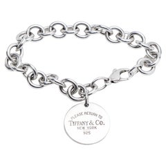 Tiffany & Co Ladies 925 Silver Bracelet with Circular Pendant