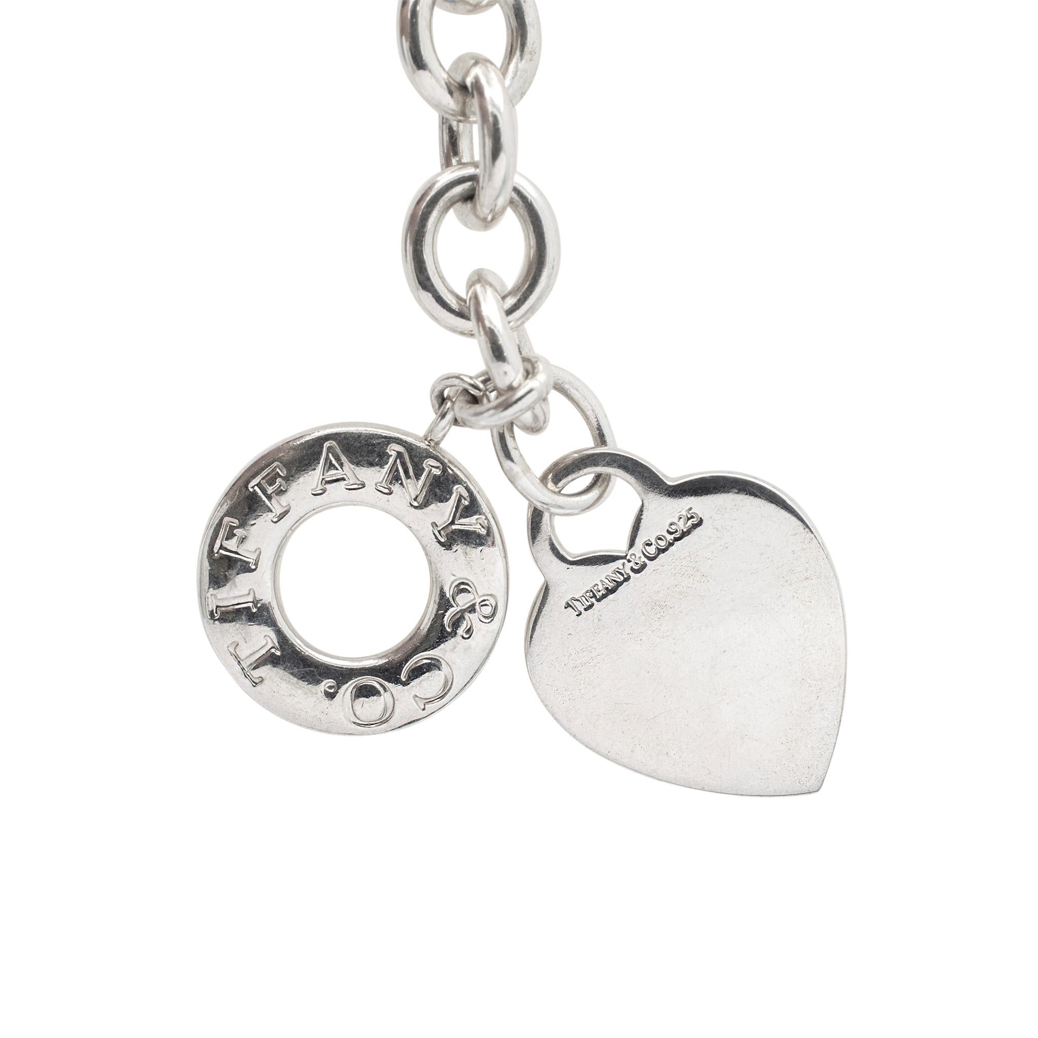 Tiffany & Co. Damen 925 Sterlingsilber Herz-Tag-Halskette mit Anhänger im Zustand „Hervorragend“ in Houston, TX
