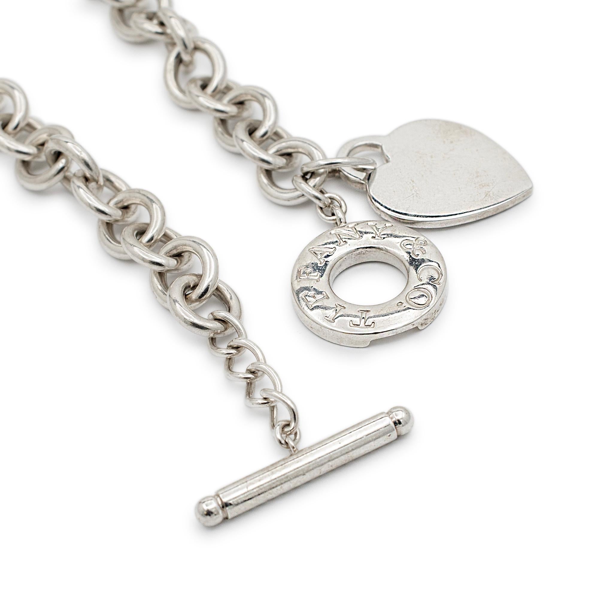 Tiffany & Co. Damen 925 Sterlingsilber Herz-Tag-Halskette mit Anhänger 2