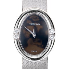 Tiffany & Co. Ladies Agate Dial White Gold Ladies Wristwatch