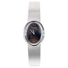 Tiffany & Co. Montre-bracelet pour femme avec cadran en agate et or blanc