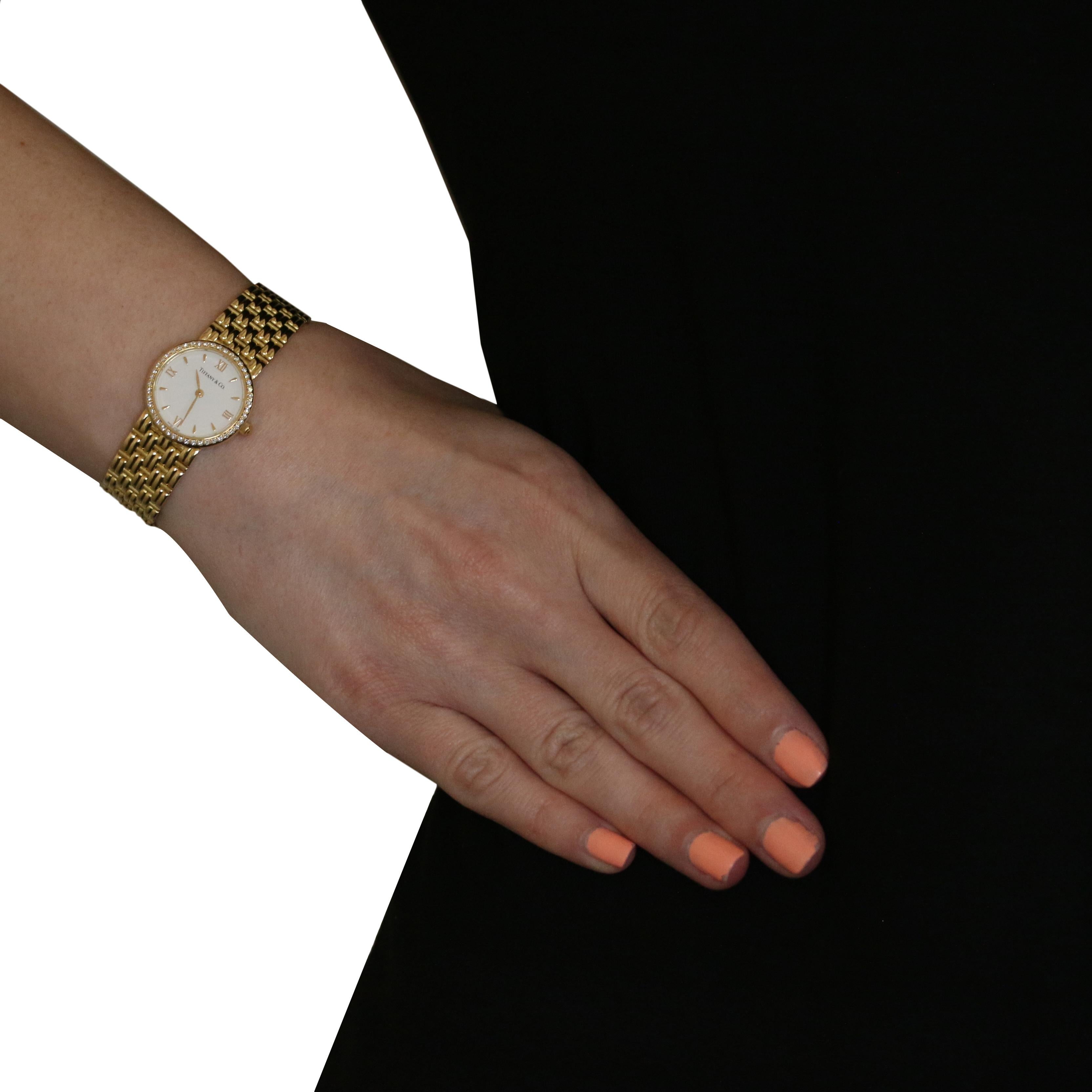 Tiffany & Co. Ladies Diamond Watch, 18 Karat Yellow Gold Quartz 2 Year Warranty 3