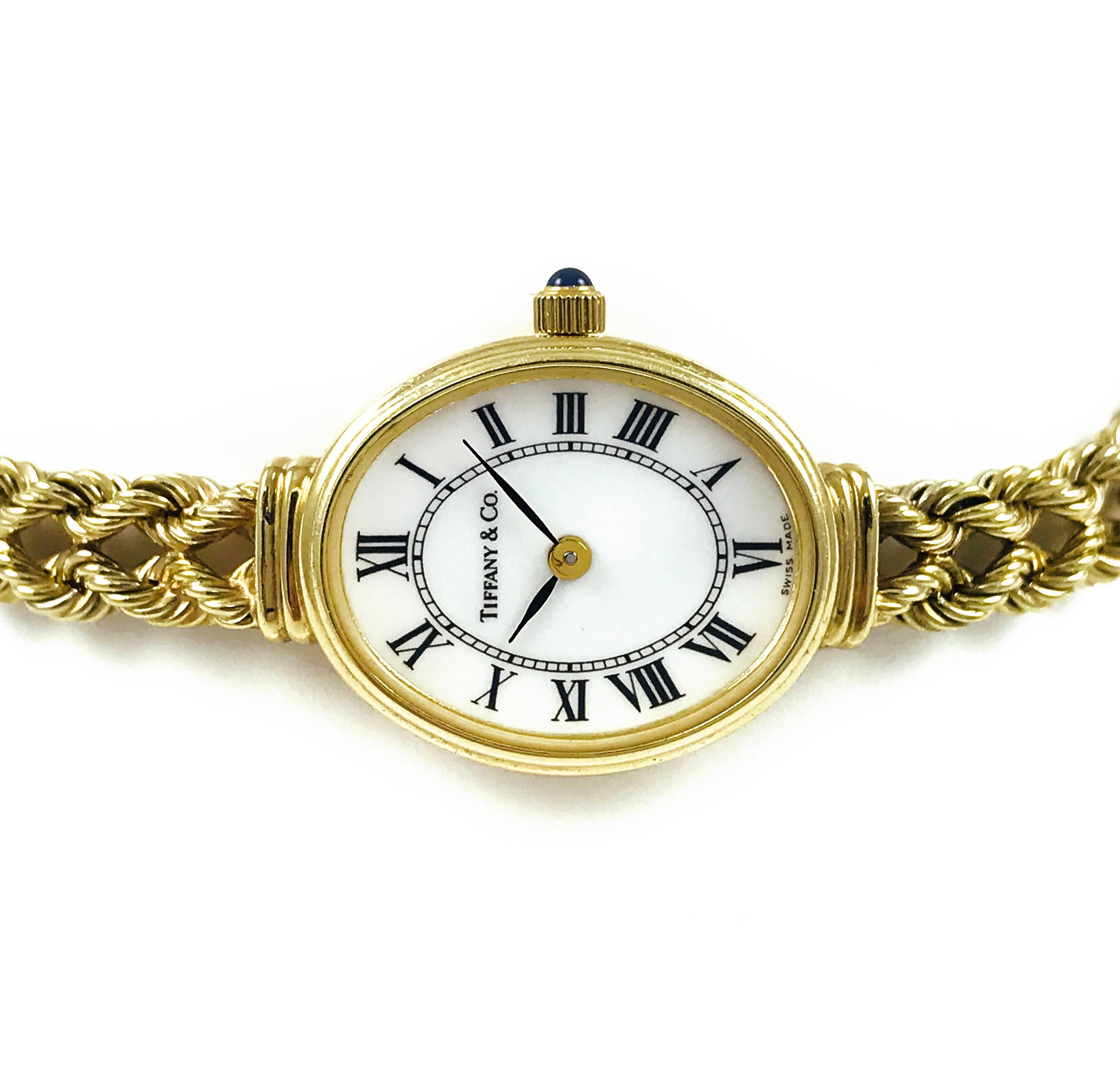 Tiffany & Co. Ladies Gold Bracelet Watch, Circa 1996 In Good Condition In Palm Desert, CA