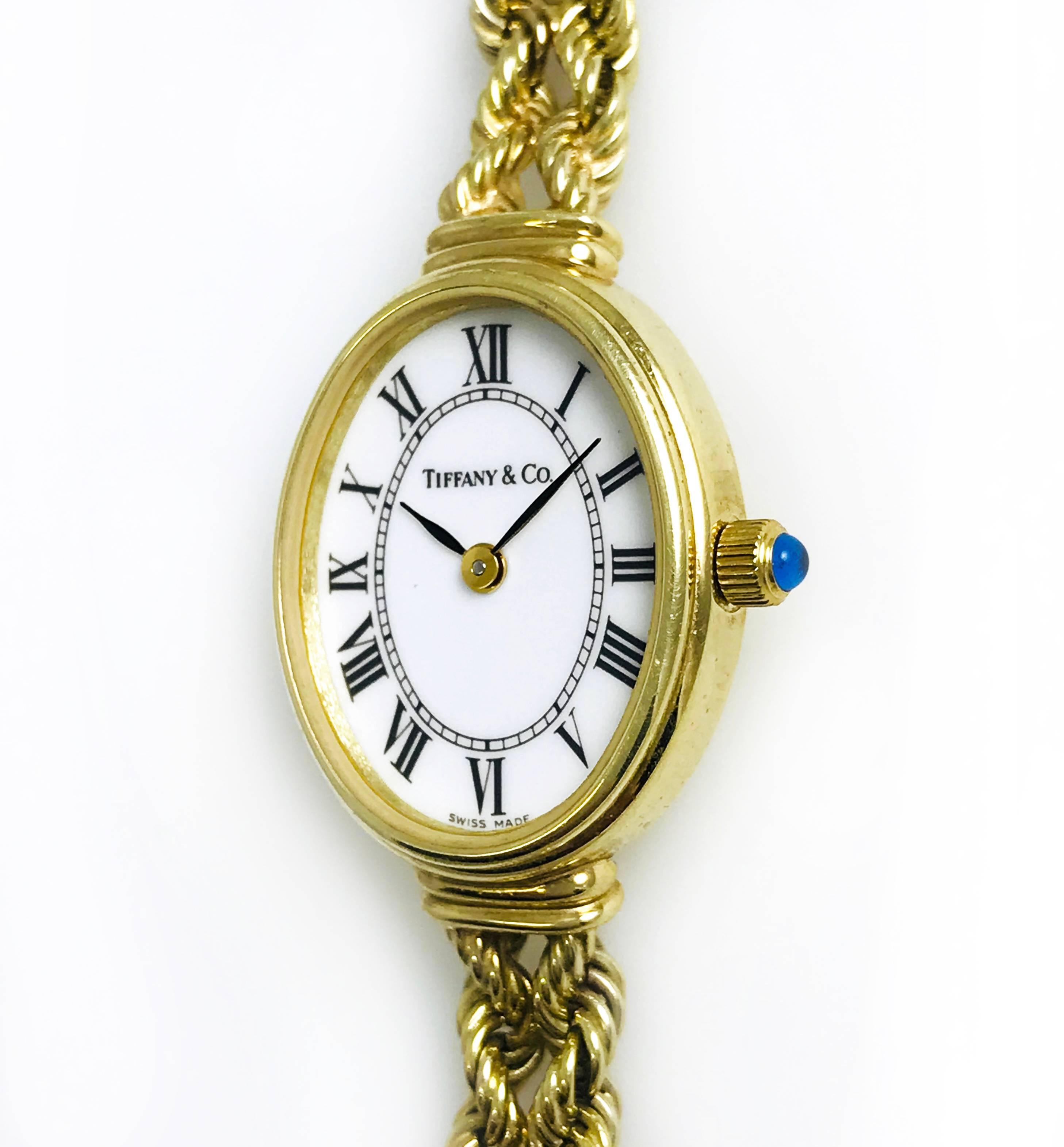Women's Tiffany & Co. Ladies Gold Bracelet Watch, Circa 1996