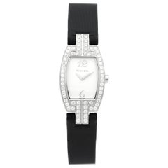 Tiffany & Co. Ladies Gold Diamond Pave Tonneau Quartz Wristwatch