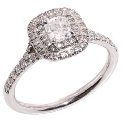 Damen-Halo-Ring aus Platin mit Diamanten von Tiffany & Co