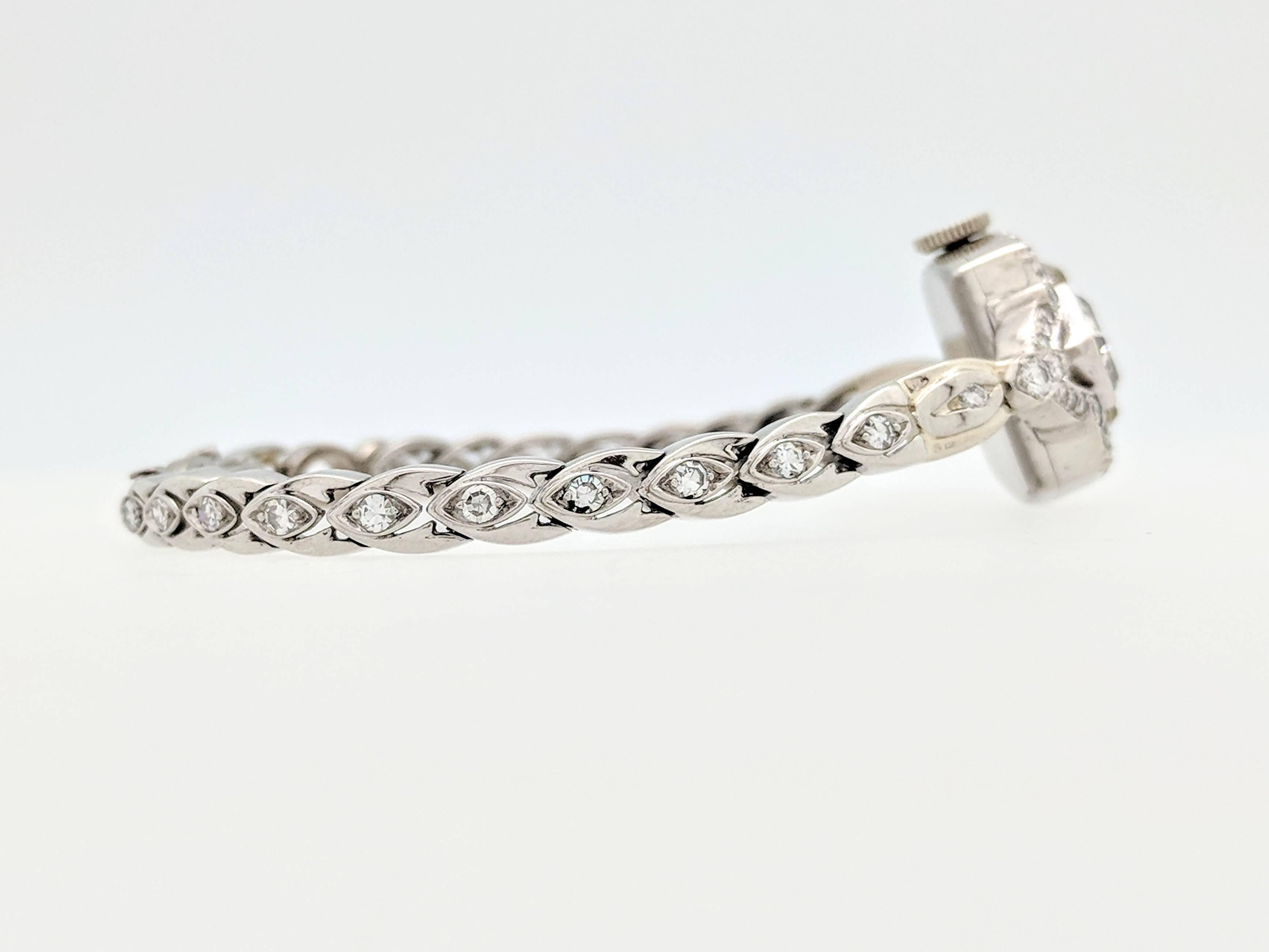 Tiffany & Co. Ladies Platinum Diamond Manual Wristwatch, 1930s 2