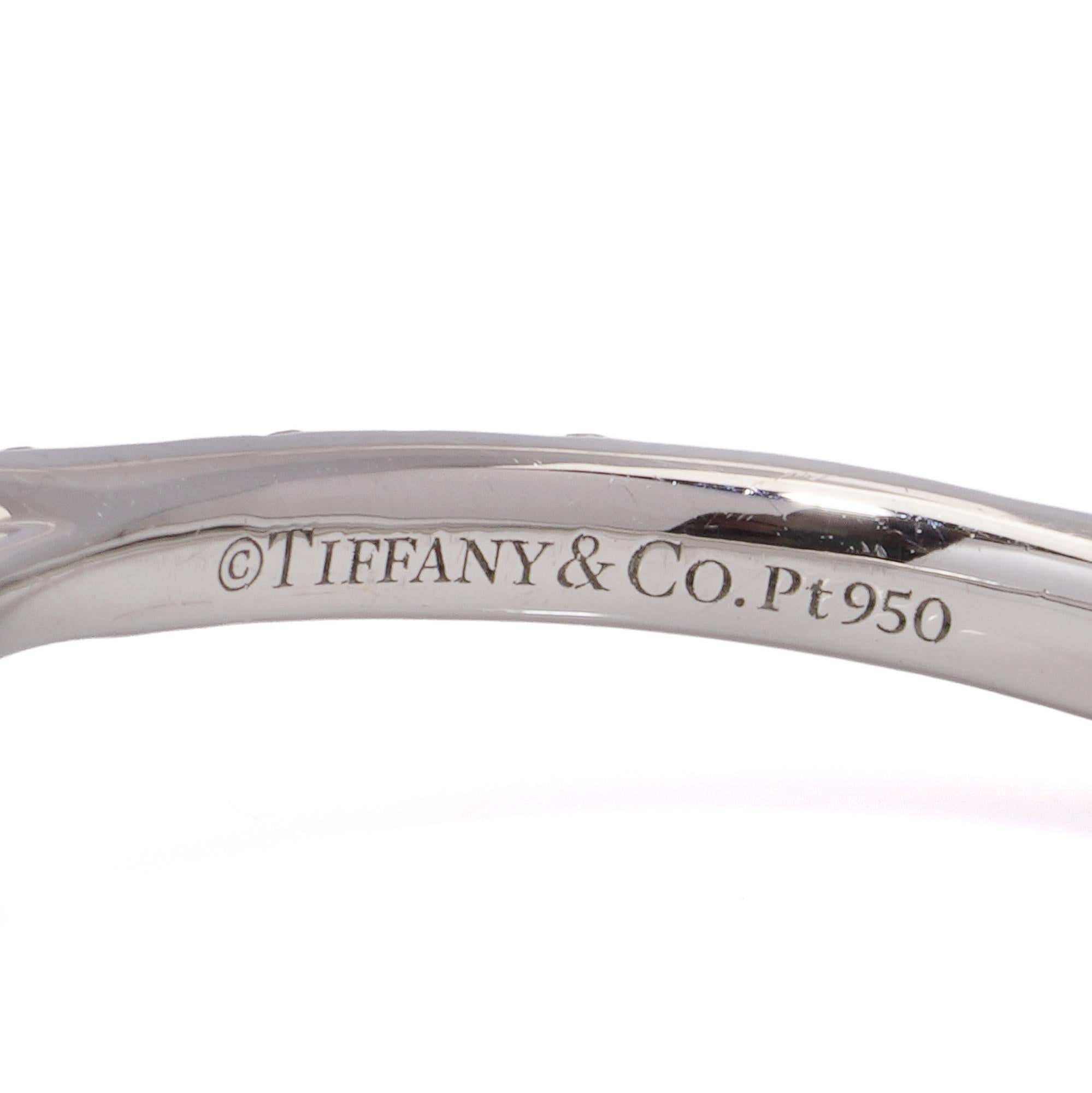 Tiffany & Co ladies platinum emerald and diamond ring 1
