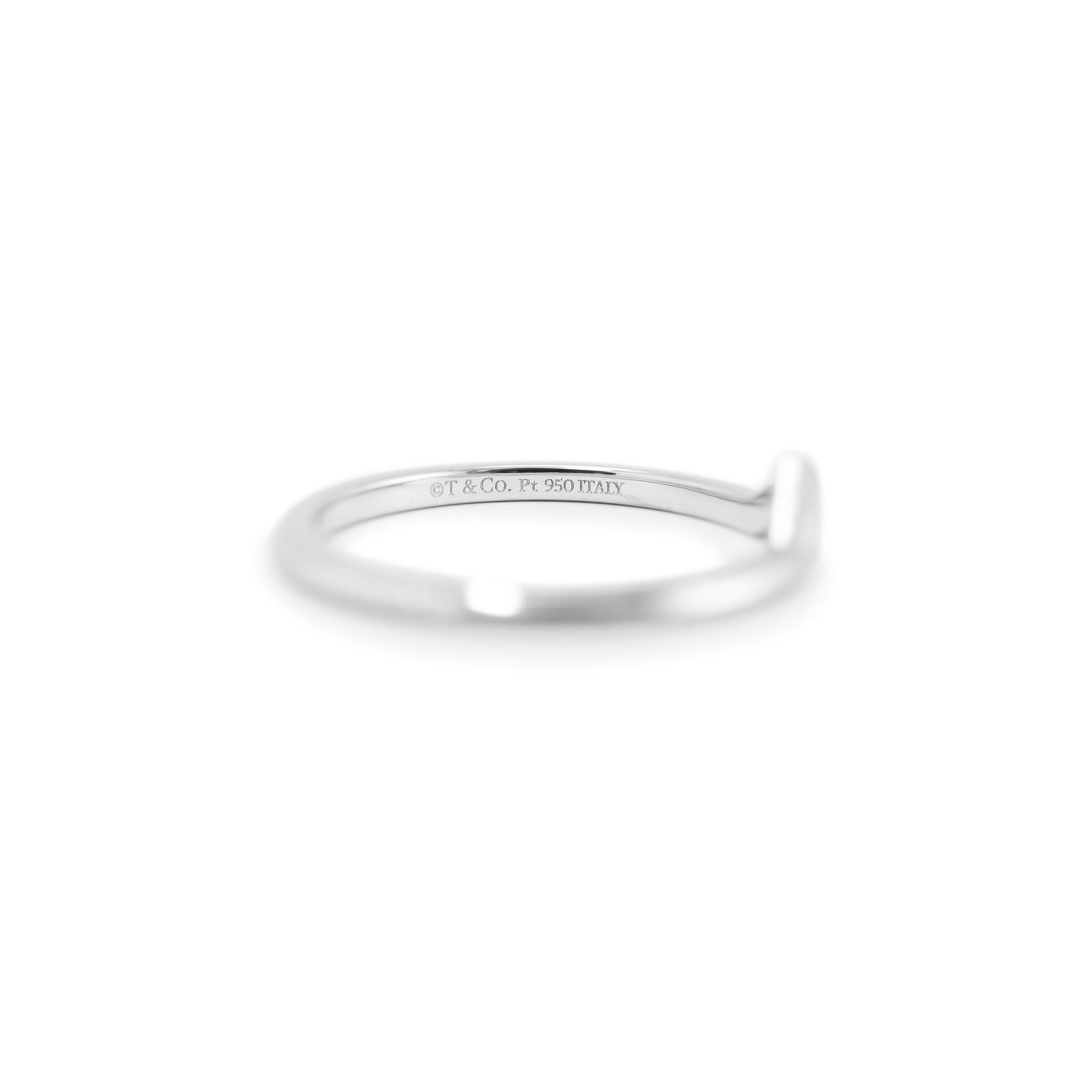 Tiffany & Co. Ladies Platinum V Wedding Band Ring 2