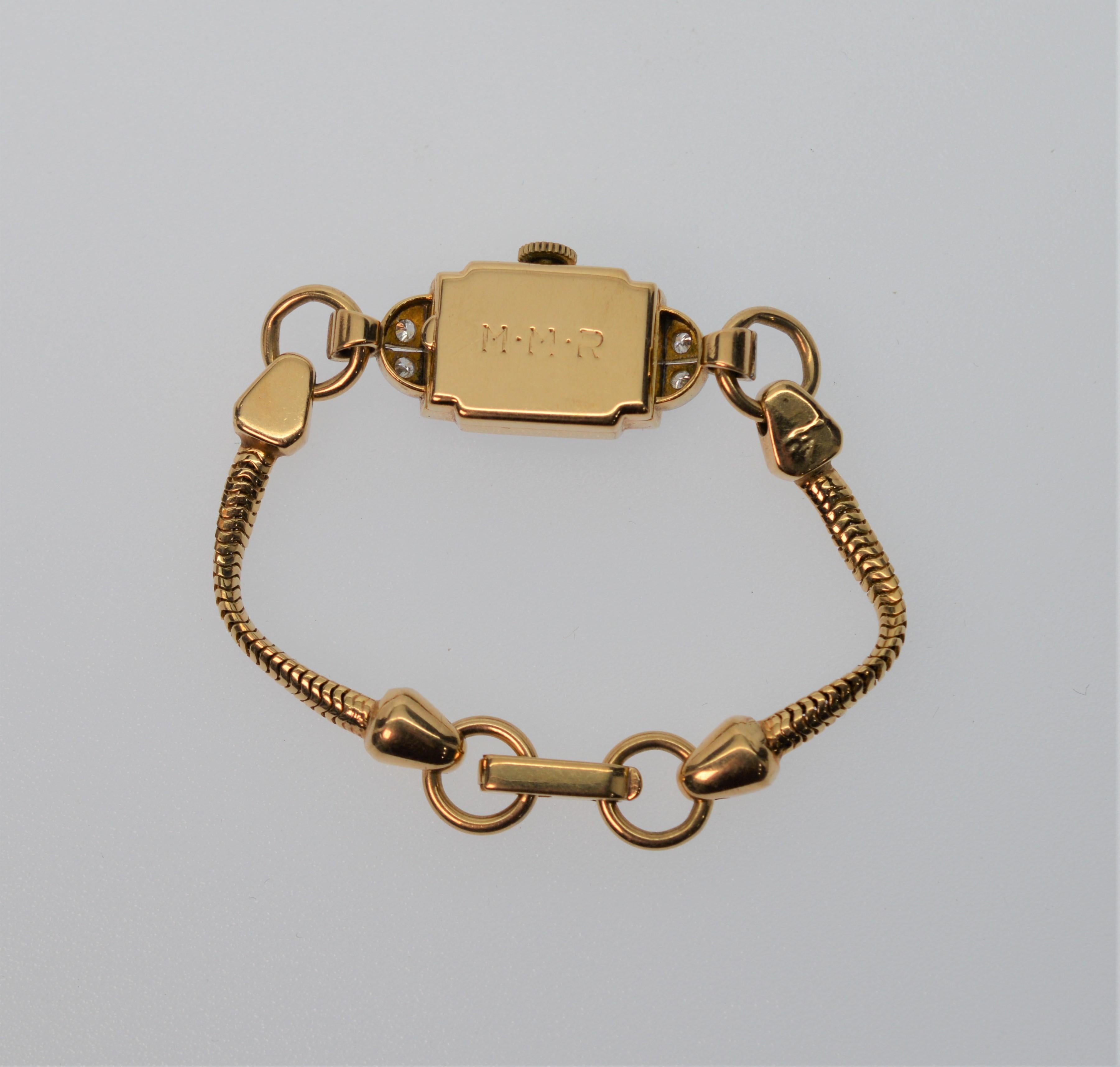 Women's Tiffany & Co. Ladies Ruby & Diamond 14k Yellow Gold Watch Bracelet