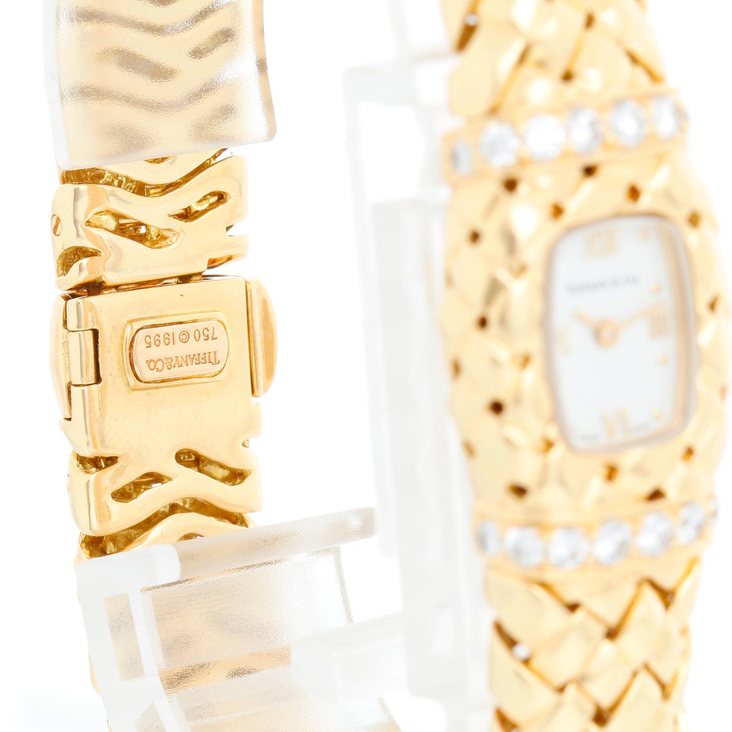 Women's Tiffany & Co. Ladies Vannerie 18K Yellow Gold Watch 12.0504 For Sale
