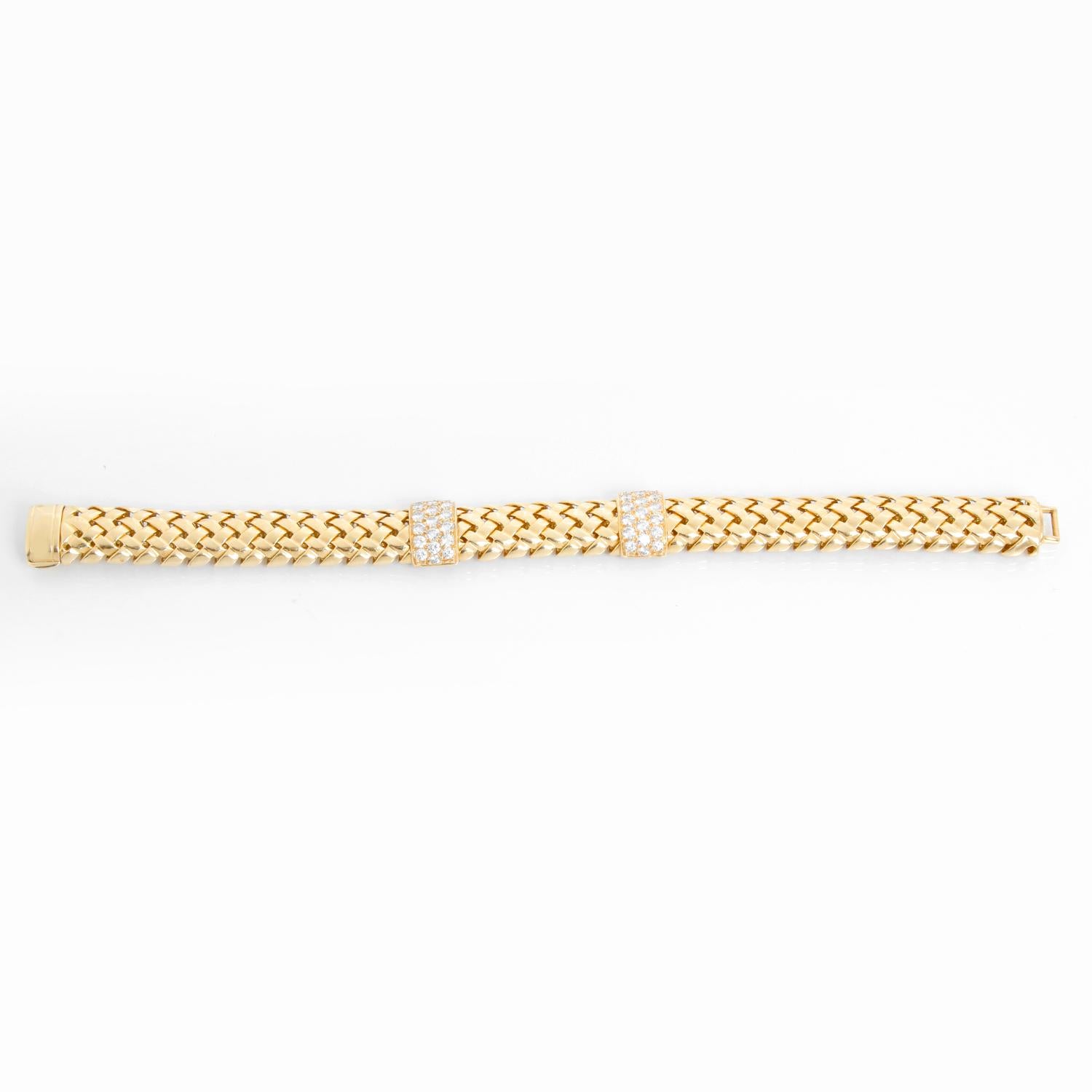 Women's Tiffany & Co. Ladies Vannerie Diamond Bracelet For Sale