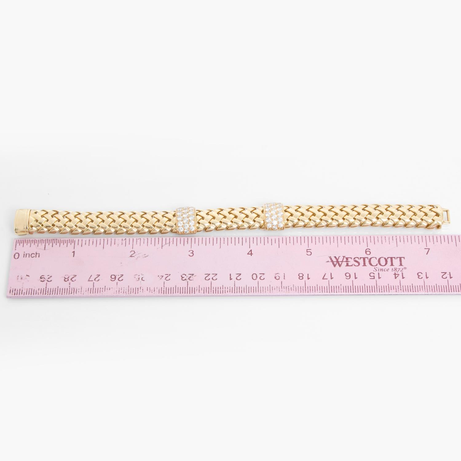 Tiffany & Co. Ladies Vannerie Diamond Bracelet For Sale 1