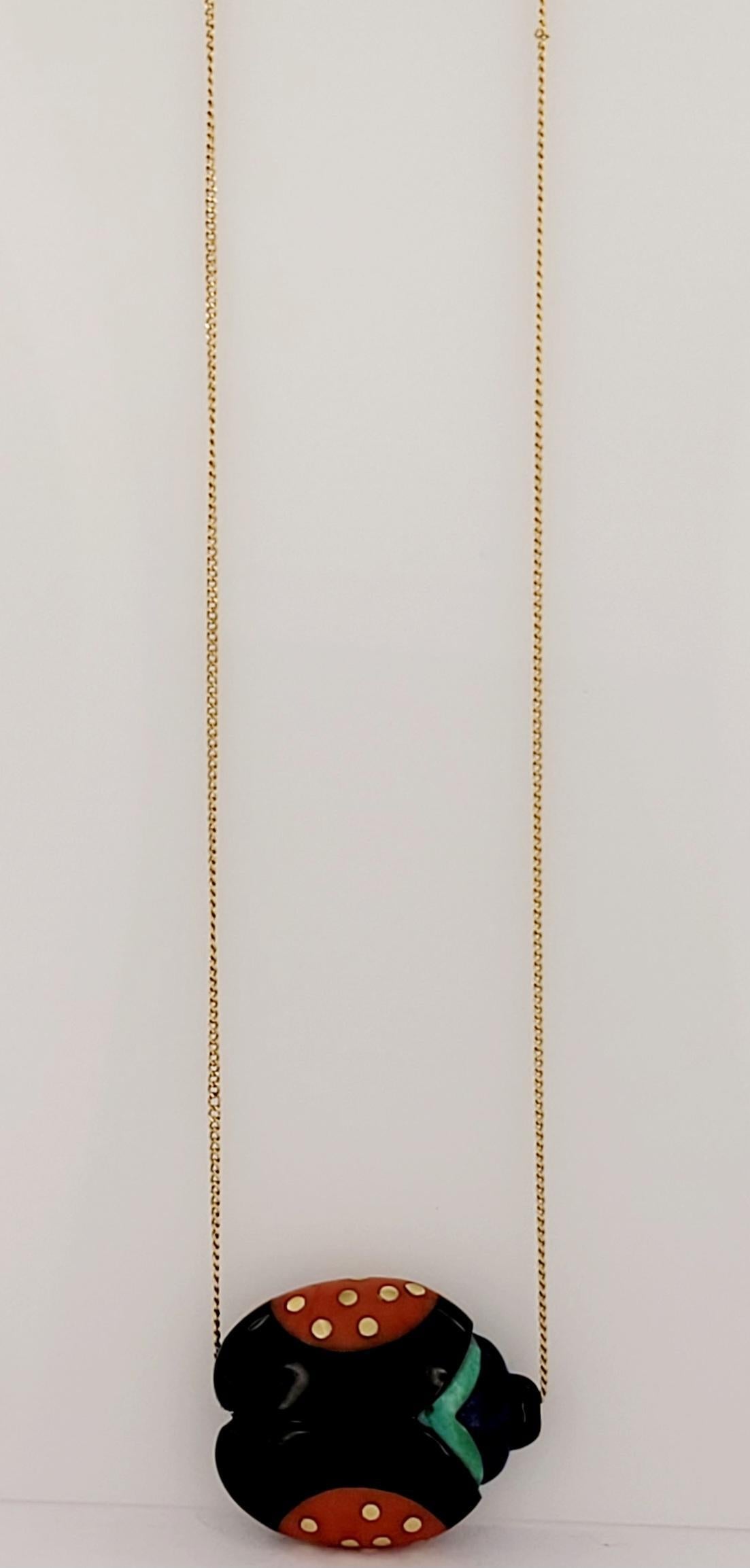 Tiffany & Co Ladybug Pendant Chain in 18K Yellow Gold In Excellent Condition In New York, NY