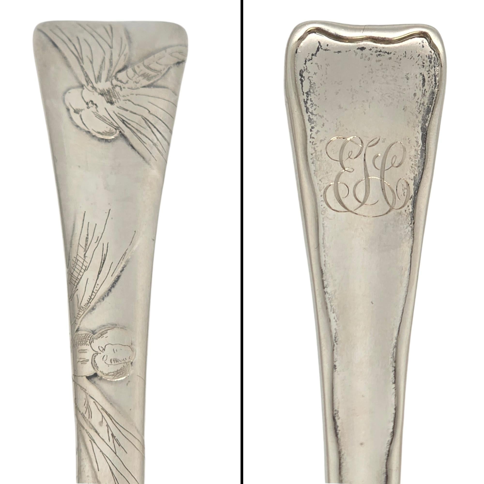 Serveur à crème glacée Mono 20377 Tiffany & Co Lap Over Edge Dragonfly en argent sterling en vente 4