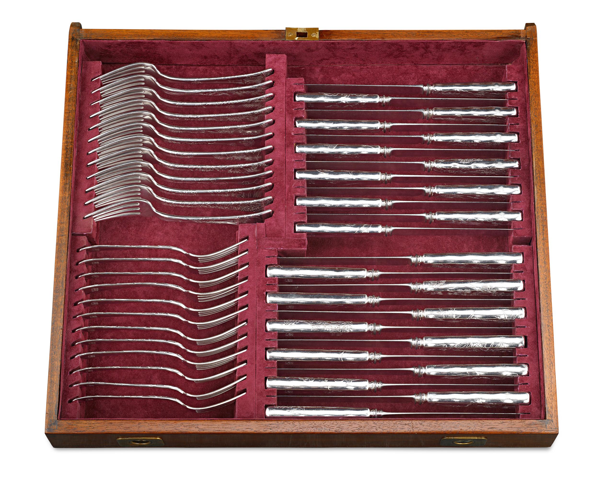 19th Century Tiffany & Co. Lap-Over Edge Flatware Service, 248 Pieces