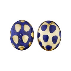 Tiffany & Co. Lapis Gold Vintage Earrings