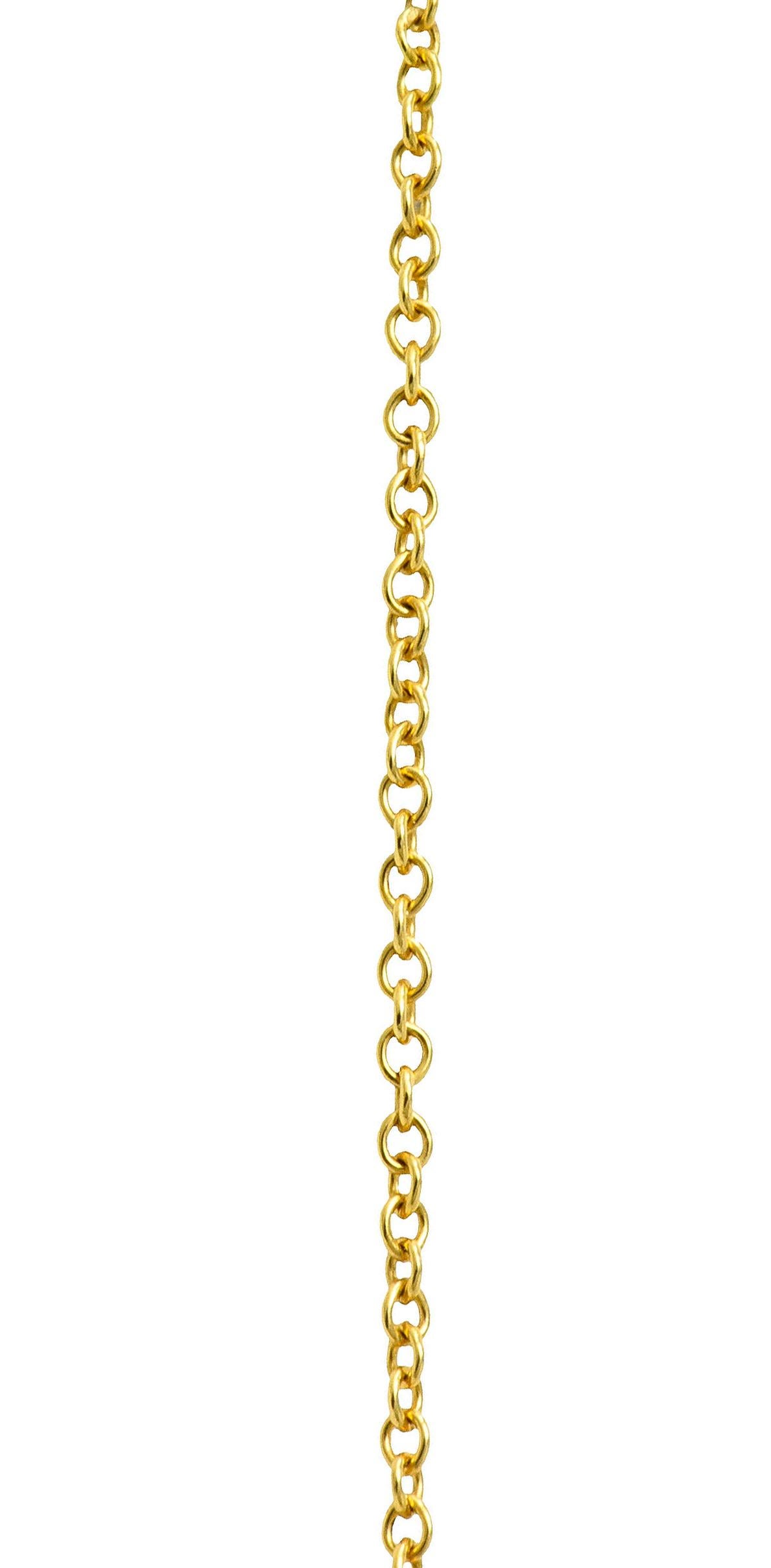Contemporary Tiffany & Co. Lapis Lazuli 18 Karat Gold Cross My Heart Necklace