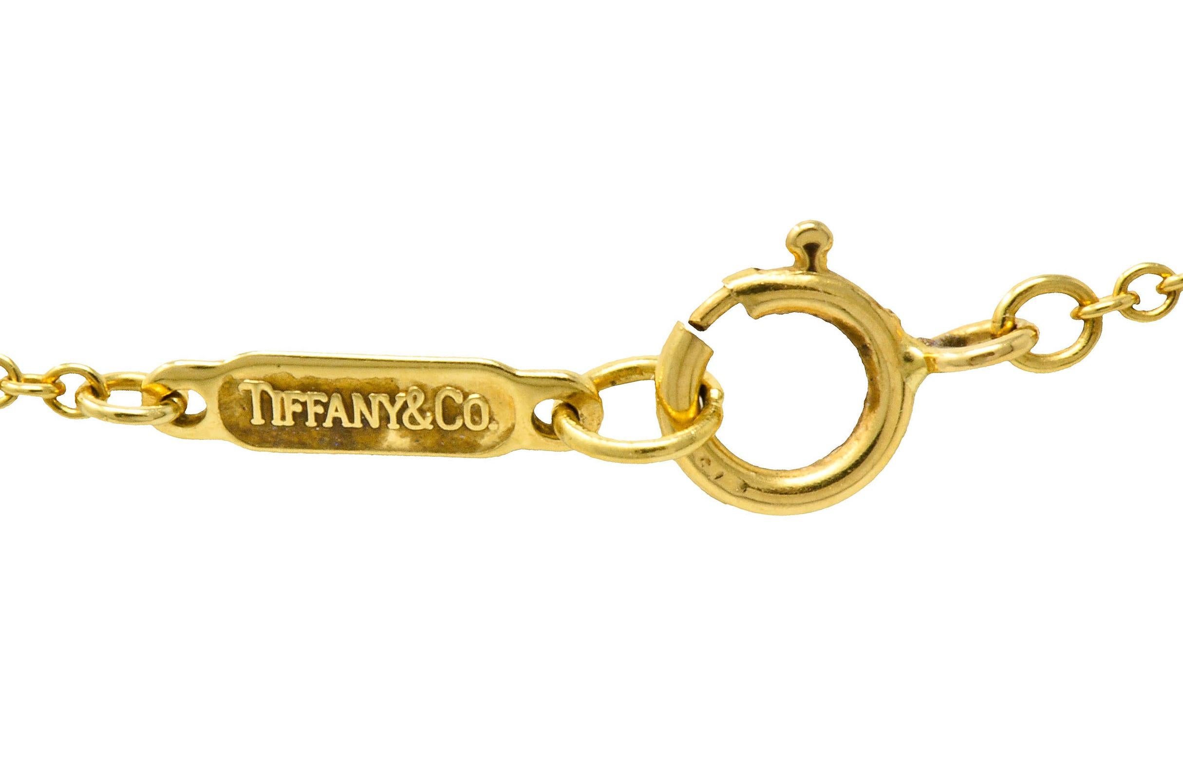Tiffany & Co. Lapis Lazuli 18 Karat Gold Cross My Heart Necklace 1