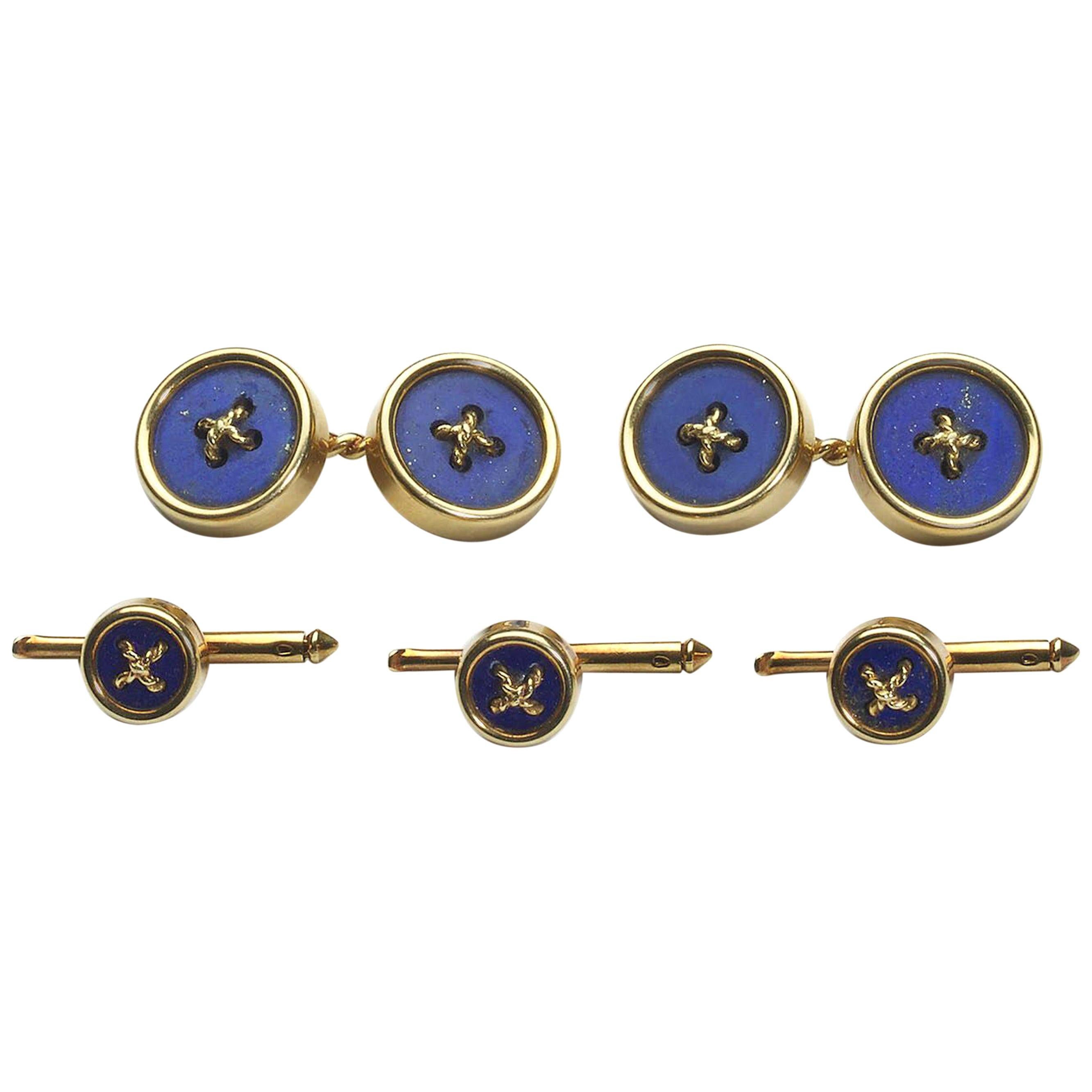 Tiffany & Co. Ensemble habillé en lapis-lazuli et or, circa 1970 en vente