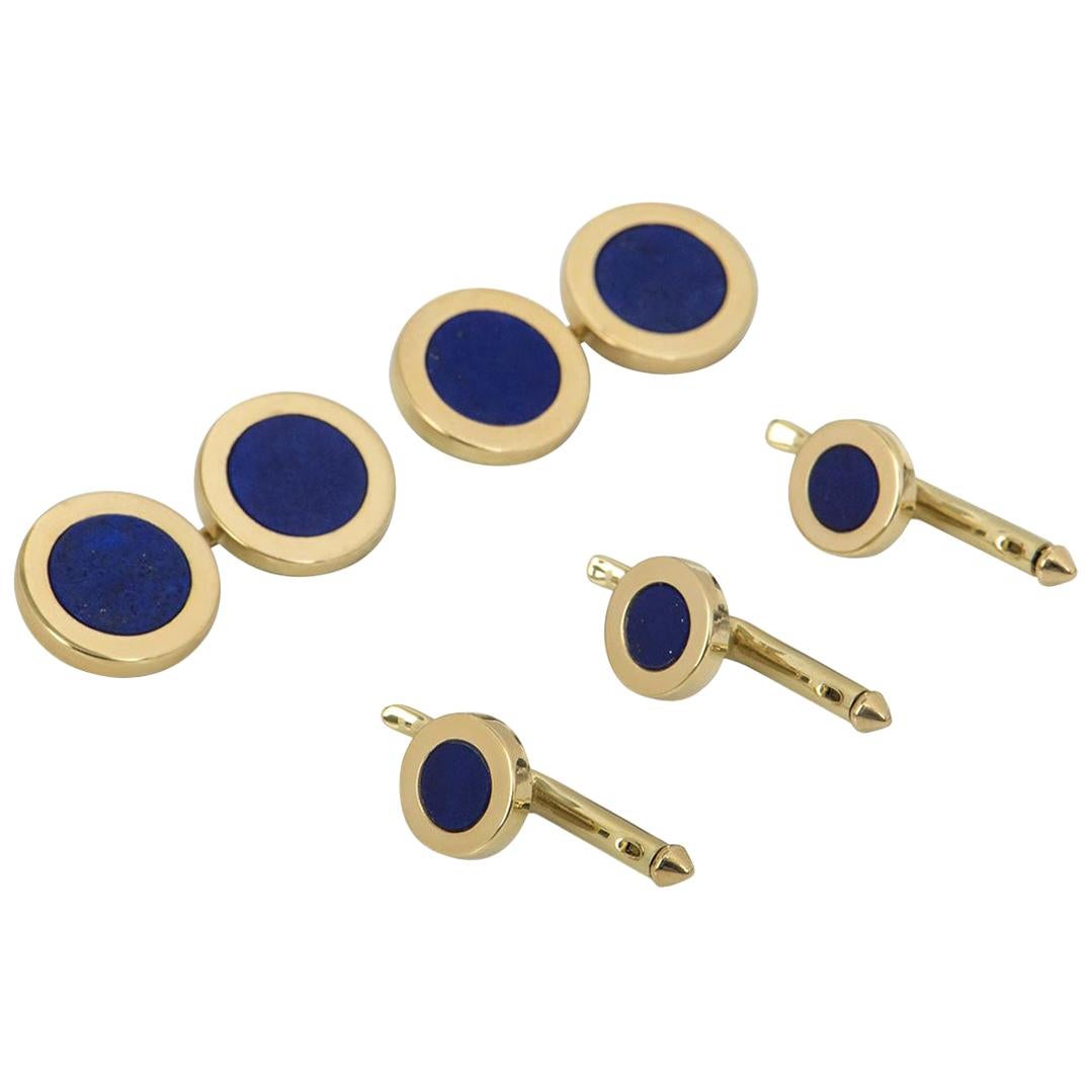 Tiffany & Co. Lapis Lazuli Cufflinks and Dress Studs Set