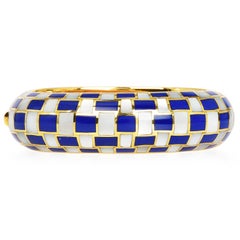 Tiffany & Co.  lapis  lazuli  Mother of Pearl 18K Gold l Bangle Bracelet