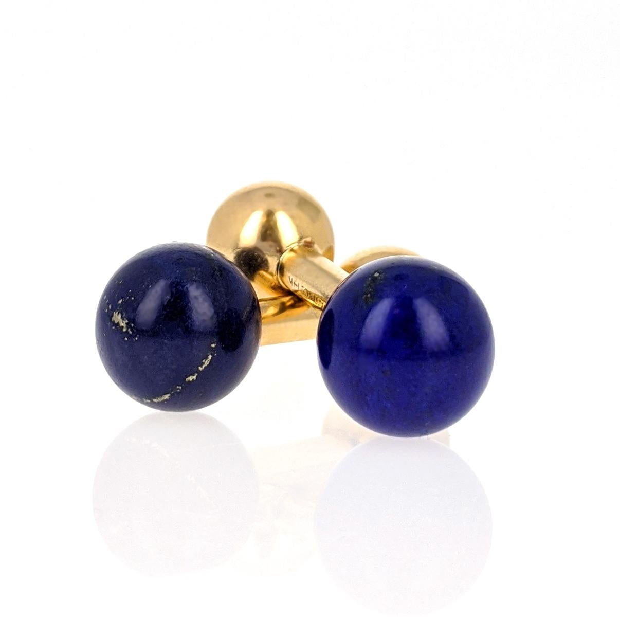 Tiffany & Co. Lapis Lazuli Yellow Gold Cufflinks In Good Condition In New York, NY