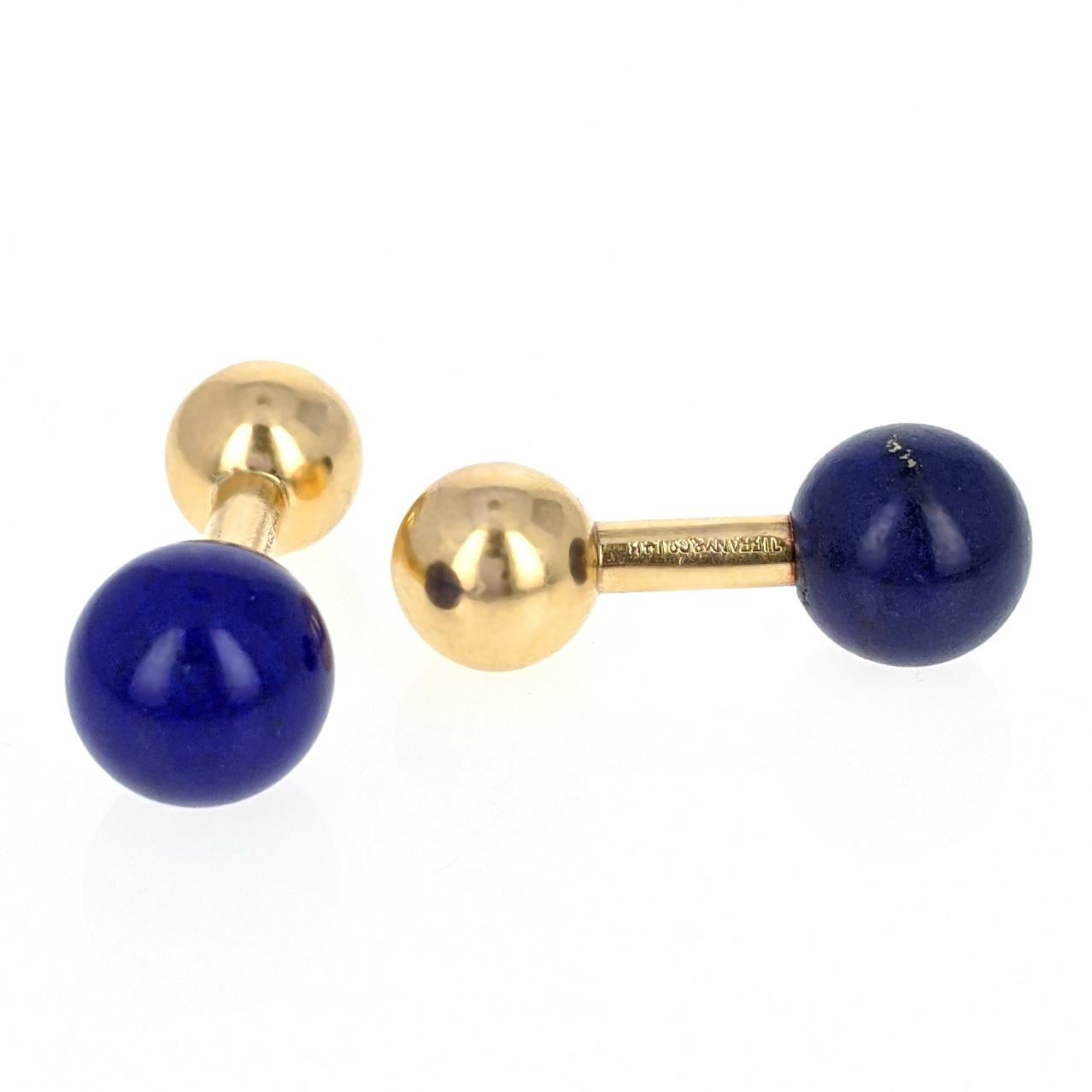 Tiffany & Co. Lapis Lazuli Yellow Gold Cufflinks 2