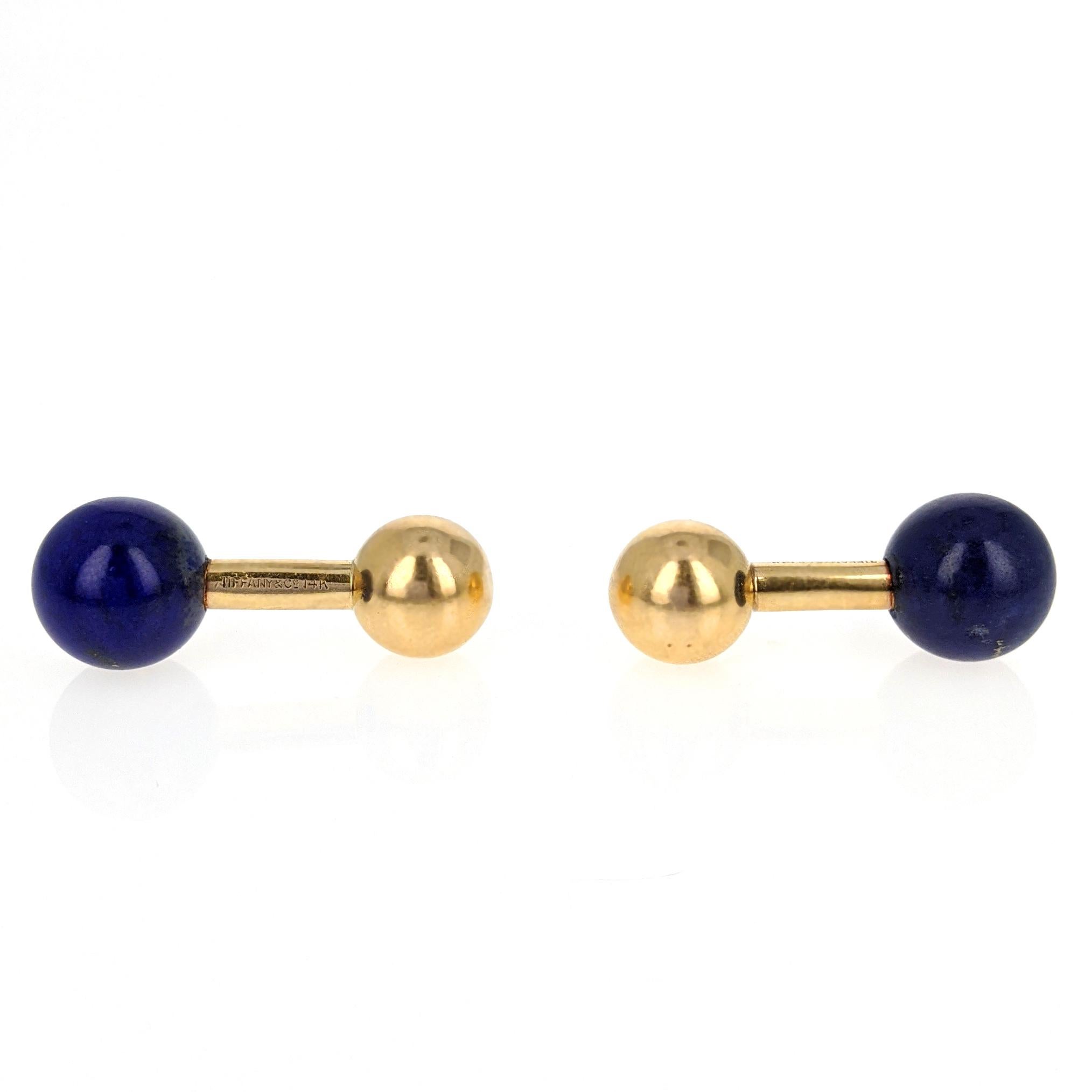 Tiffany & Co. Lapis Lazuli Yellow Gold Cufflinks 3