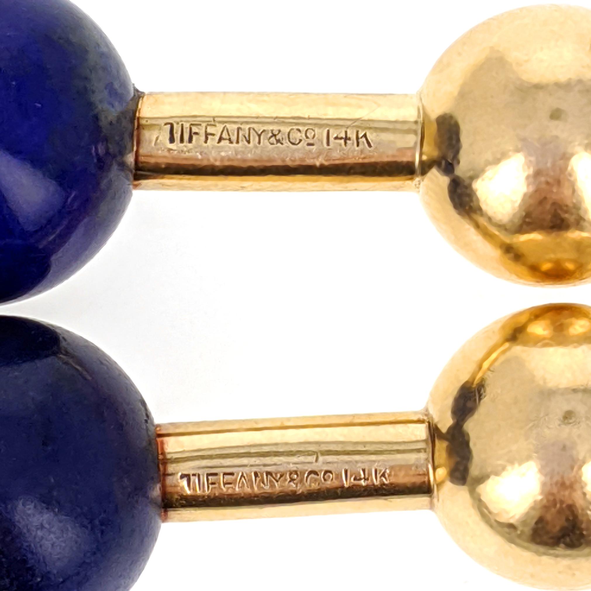 Tiffany & Co. Lapis Lazuli Yellow Gold Cufflinks 4